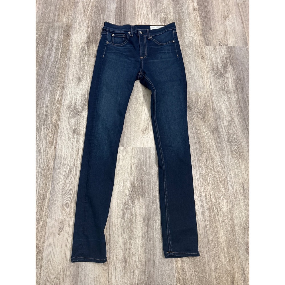 Rag & Bone High Rise Skinny Jeans Bedford Dark Indigo Blue Womens Size 28